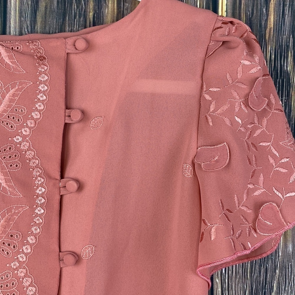 Beautiful Vintage Rose Colored Rae Hepburn Blouse- Size Med - Picture 4 of 12